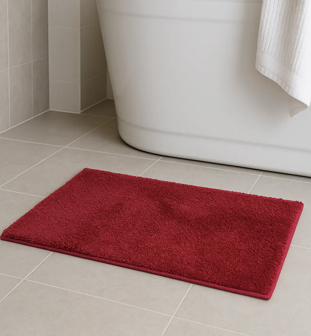Wonderworks Doormat | Microfiber Solid Colour Rectangle Anti-Skid BathMats |Soft & Super Absorbent Mats for Shower |Washable & Quick-Drying Mats |Pack of 1 | 60 cm X 40 cm (Maroon)