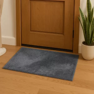 Wonderworks Doormat | Microfiber Solid Colour Rectangle Anti-Skid BathMats |Soft & Super Absorbent Mats for Shower |Washable & Quick-Drying Mats |Pack of 1 | 60 cm X 40 cm (Gray)