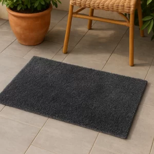 Wonderworks Doormat | Microfiber Solid Colour Rectangle Anti-Skid BathMats |Soft & Super Absorbent Mats for Shower |Washable & Quick-Drying Mats |Pack of 1 | 60 cm X 40 cm (Dark Gray)