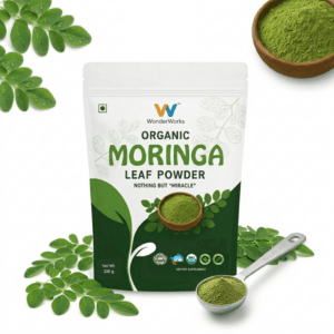 Wonderworks™ Organic moringa leaf powder- USDA certified | Made with pure moringa leaves | Immunity & Energy Booster | Vegan | Gluten-Free | 200 g