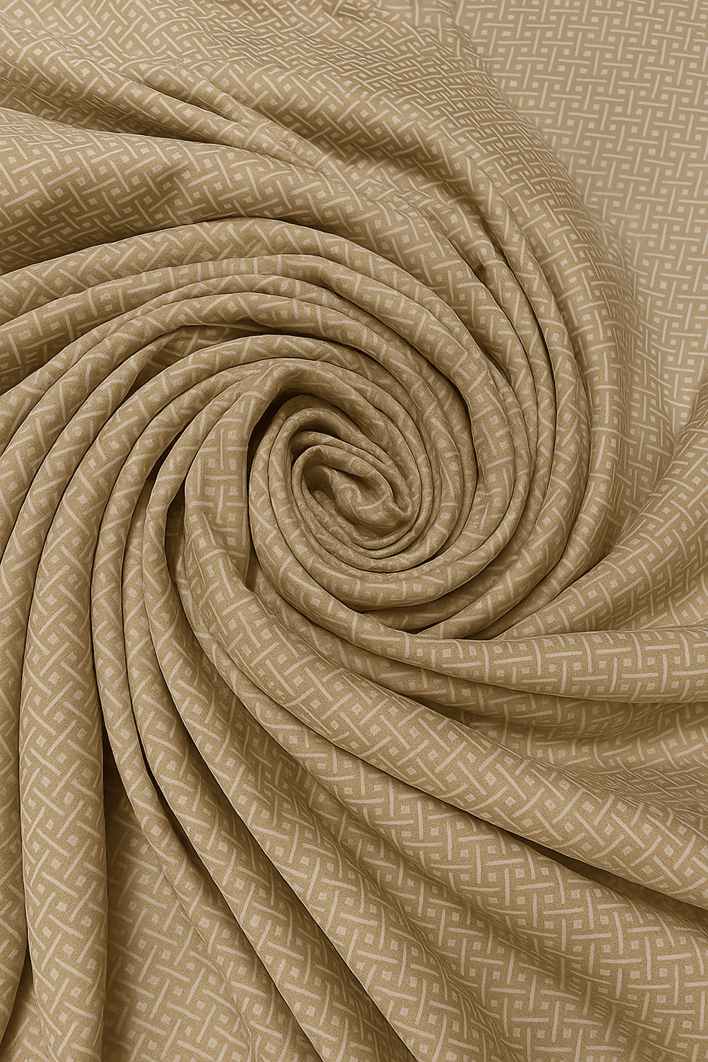 WonderWorks™ Bedsheet 100% Cotton 300 TC XXL Soft Super King Size for Double Bed, King Size 108 Inches X 108 Inches, 9 Feet, 275 X 275 cm with 2 Large Size Pillow Covers Freshiya (Beige Square) - Image 3