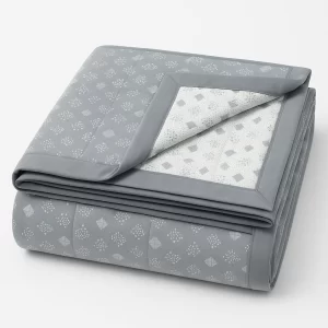 WonderWorks 100% Cotton Single Bed Dohar | Soft & Lightweight AC Blanket for All Weather | Reversible Design | 60 x 90 in. | Skin-Friendly | Ideal for Gift (Gray Flower Reversible)