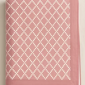 WonderWorks 100% Cotton Single Bed Dohar | Soft & Lightweight AC Blanket for All Weather | Reversible Design | 60 x 90 in. | Skin-Friendly | Ideal for Gift (Pink Geometric Single Side)