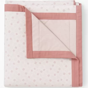 wonderworks Dohar Single Bed Cotton Blankets for Monsoon | 60 Inch x 90 inch, Ac Comforter and Cooling Blankets for Monsoon | All-Season Blanket | Reversible | White & Pink | Floral Pattern Quilt Duvet
