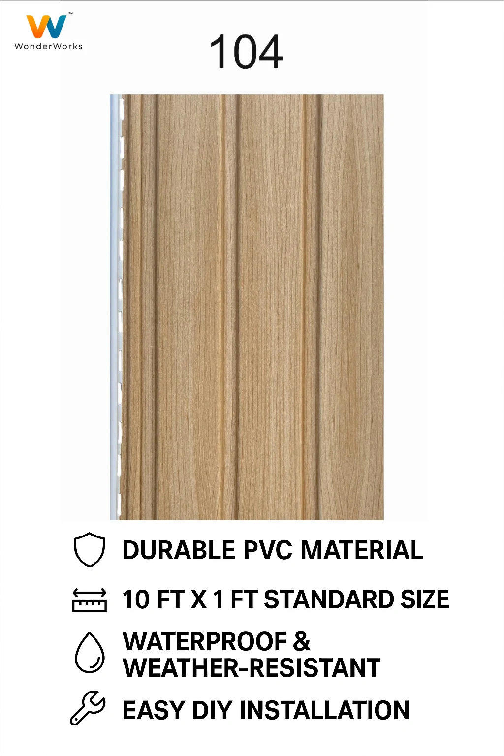 PVC Wall Panel | Soffit | Ceiling Panel | 3D Panel | Waterproof cladding | Low Maintenance | Home & Office use | 10 ft x 1 ft 300 cm x 30 cm | 120 inches x 12 inches | 10 square feet | 10 years warranty! | Design No. 104 - Image 6