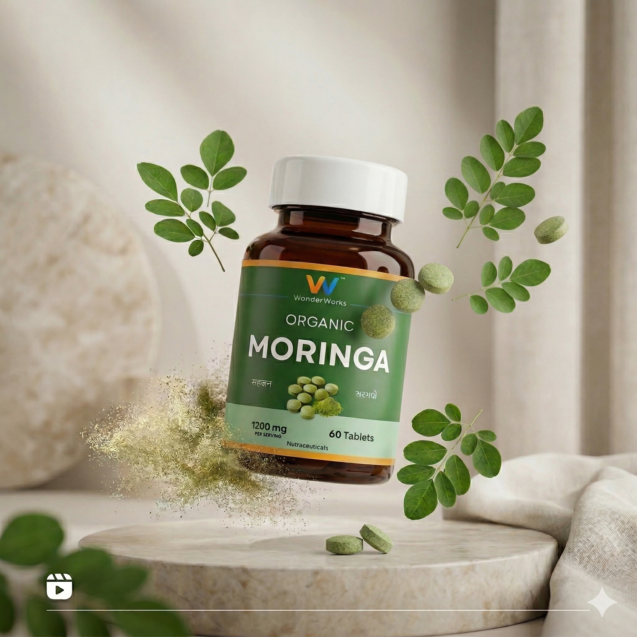 Wonderwork™ Organic Moringa Tablets – 1200mg Per Serving | Natural Energy, Immune Support & Detox | Rich in Vitamins, Minerals & Antioxidants | Non-GMO, Vegan, Gluten-Free | 60 Tablets - Image 11