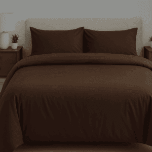 Wonderworks™ Cotton Premium 300 TC Bedsheet for King Size Bed,1 King Size Bedsheet 108 x 108 Inch, 2 Pillow Covers, XXL Super King, Soft, Breathable, Durable, Perfect for Gift, Chocolate Colour