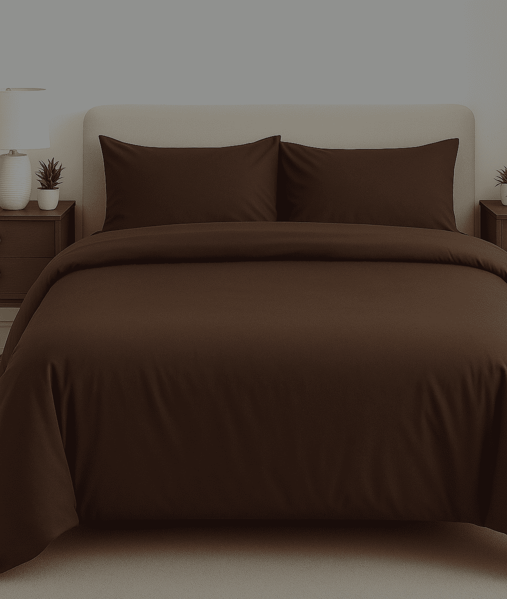 Wonderworks™ Cotton Premium 300 TC Bedsheet for King Size Bed,1 King Size Bedsheet 108 x 108 Inch, 2 Pillow Covers, XXL Super King, Soft, Breathable, Durable, Perfect for Gift, Chocolate Colour