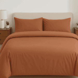 Wonderworks™ Cotton Premium 300 TC Bedsheet for King Size Bed,1 King Size Bedsheet 108 x 108 Inch, 2 Pillow Covers, XXL Super King, Soft, Breathable, Durable, Perfect for Gift, Peach Colour