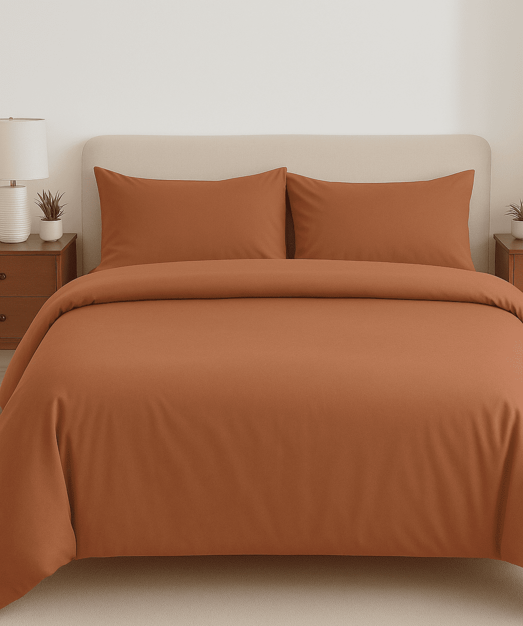 Wonderworks™ Cotton Premium 300 TC Bedsheet for King Size Bed,1 King Size Bedsheet 108 x 108 Inch, 2 Pillow Covers, XXL Super King, Soft, Breathable, Durable, Perfect for Gift, Peach Colour