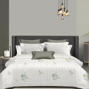 Wonderworks™ Cotton Bed Sheet for King Size Bed, 1 King Size Bedsheet Cotton (108 x 108 Inches) with 2 Pillow Covers, Premium 200 TC Bedsheet for Double Bed King Size, XXL Super King, Serene Flora (Blue)