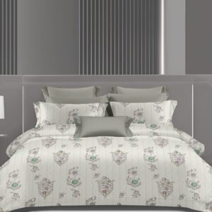 Wonderworks™ Cotton Bed Sheet for King Size Bed, 1 King Size Bedsheet Cotton (108 x 108 Inches) with 2 Pillow Covers, Premium 144 TC Bedsheet for Double Bed King Size, XXL Super King, Floral Elegance (Brown)