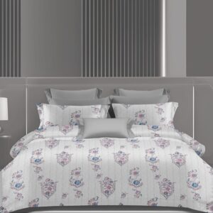 Wonderworks™ Cotton Bed Sheet for King Size Bed, 1 King Size Bedsheet Cotton (108 x 108 Inches) with 2 Pillow Covers, Premium 144 TC Bedsheet for Double Bed King Size, XXL Super King, Floral Elegance (Mauve)