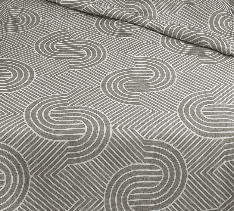 Wonderworks™ Cotton Bed Sheet for King Size Bed, 1 King Size Bedsheet Cotton (108 x 108 Inches) with 2 Pillow Covers, Premium 144 TC Bedsheet for Double Bed King Size, XXL Super King, Luxury Orbit Arc (Gray) - Image 2