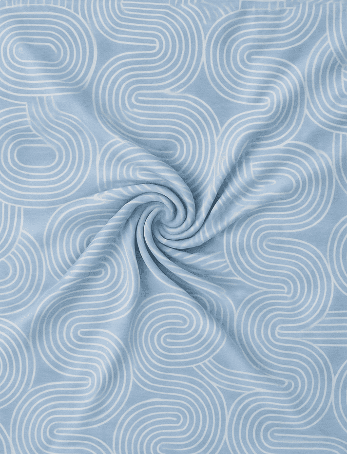 Wonderworks™ Cotton Bed Sheet for King Size Bed, 1 King Size Bedsheet Cotton (108 x 108 Inches) with 2 Pillow Covers, Premium 144 TC Bedsheet for Double Bed King Size, XXL Super King, Luxury Orbit Arc (Blue) - Image 3