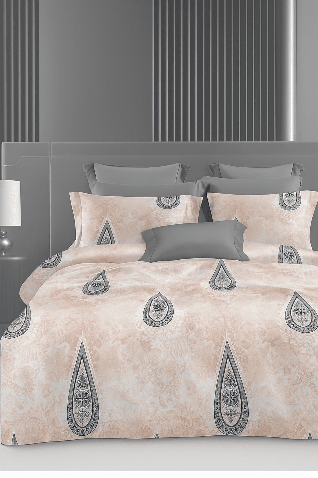 Wonderworks™ Cotton Bed Sheet for King Size Bed, 1 King Size Bedsheet Cotton (108 x 108 Inches) with 2 Pillow Covers, Premium 144 TC Bedsheet for Double Bed King Size, XXL Super King, Royal Paisley (Peach) - Image 4