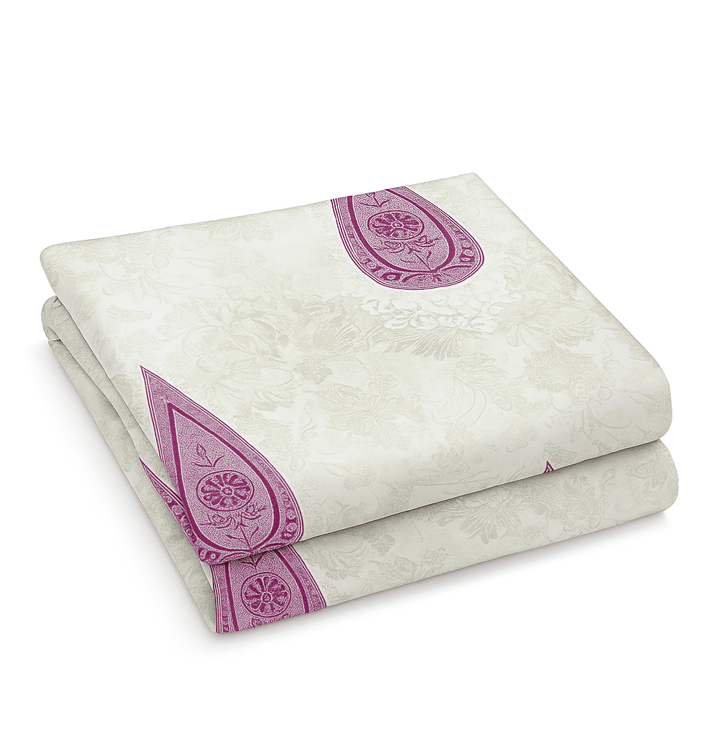 Wonderworks™ Cotton Bed Sheet for King Size Bed, 1 King Size Bedsheet Cotton (108 x 108 Inches) with 2 Pillow Covers, Premium 144 TC Bedsheet for Double Bed King Size, XXL Super King, Royal Paisley (Pink) - Image 3