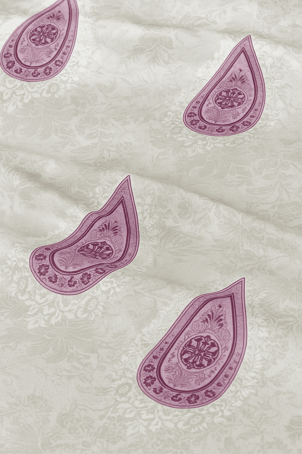 Wonderworks™ Cotton Bed Sheet for King Size Bed, 1 King Size Bedsheet Cotton (108 x 108 Inches) with 2 Pillow Covers, Premium 144 TC Bedsheet for Double Bed King Size, XXL Super King, Royal Paisley (Pink) - Image 2