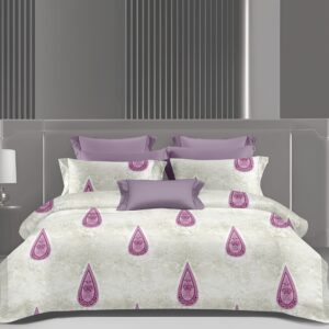 Wonderworks™ Cotton Bed Sheet for King Size Bed, 1 King Size Bedsheet Cotton (108 x 108 Inches) with 2 Pillow Covers, Premium 144 TC Bedsheet for Double Bed King Size, XXL Super King, Royal Paisley (Pink)