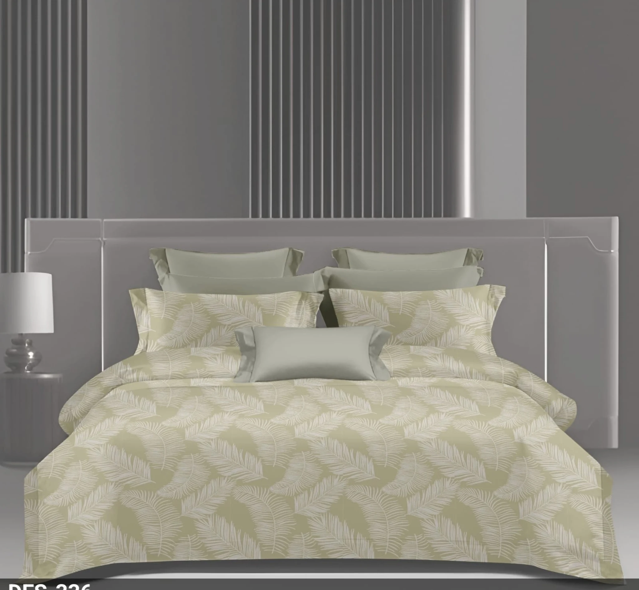 Wonderworks™ Cotton Bed Sheet for King Size Bed, 1 King Size Bedsheet Cotton (108 x 108 Inches) with 2 Pillow Covers, Premium 300 TC Bedsheet for Double Bed King Size, XXL Super King, Pastel Fern (Beige)