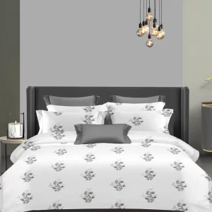 Wonderworks™ Cotton Bed Sheet for King Size Bed, 1 King Size Bedsheet Cotton (108 x 108 Inches) with 2 Pillow Covers, Premium 200 TC Bedsheet for Double Bed King Size, XXL Super King, Harmony (Gray)