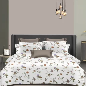 Wonderworks™ Cotton Bed Sheet for King Size Bed, 1 King Size Bedsheet Cotton (108 x 108 Inches) with 2 Pillow Covers, Premium 200 TC Bedsheet for Double Bed King Size, XXL Super King, Orchid (Peach)
