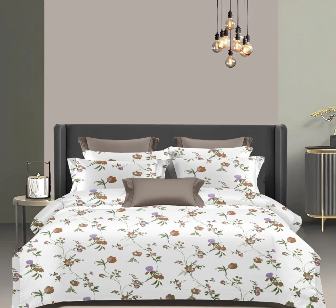 Wonderworks™ Cotton Bed Sheet for King Size Bed, 1 King Size Bedsheet Cotton (108 x 108 Inches) with 2 Pillow Covers, Premium 200 TC Bedsheet for Double Bed King Size, XXL Super King, Orchid (Peach)