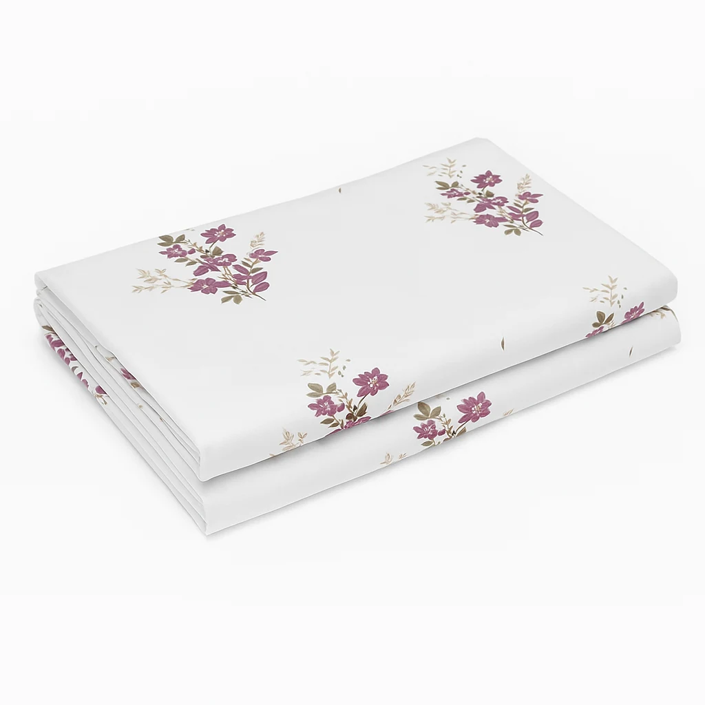 Wonderworks™ Cotton Bed Sheet for King Size Bed, 1 King Size Bedsheet Cotton (108 x 108 Inches) with 2 Pillow Covers, Premium 200 TC Bedsheet for Double Bed King Size, XXL Super King, Harmony (Lavender) - Image 3