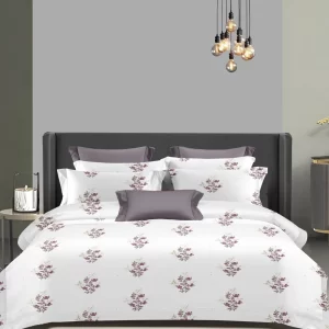 Wonderworks™ Cotton Bed Sheet for King Size Bed, 1 King Size Bedsheet Cotton (108 x 108 Inches) with 2 Pillow Covers, Premium 200 TC Bedsheet for Double Bed King Size, XXL Super King, Harmony (Lavender)