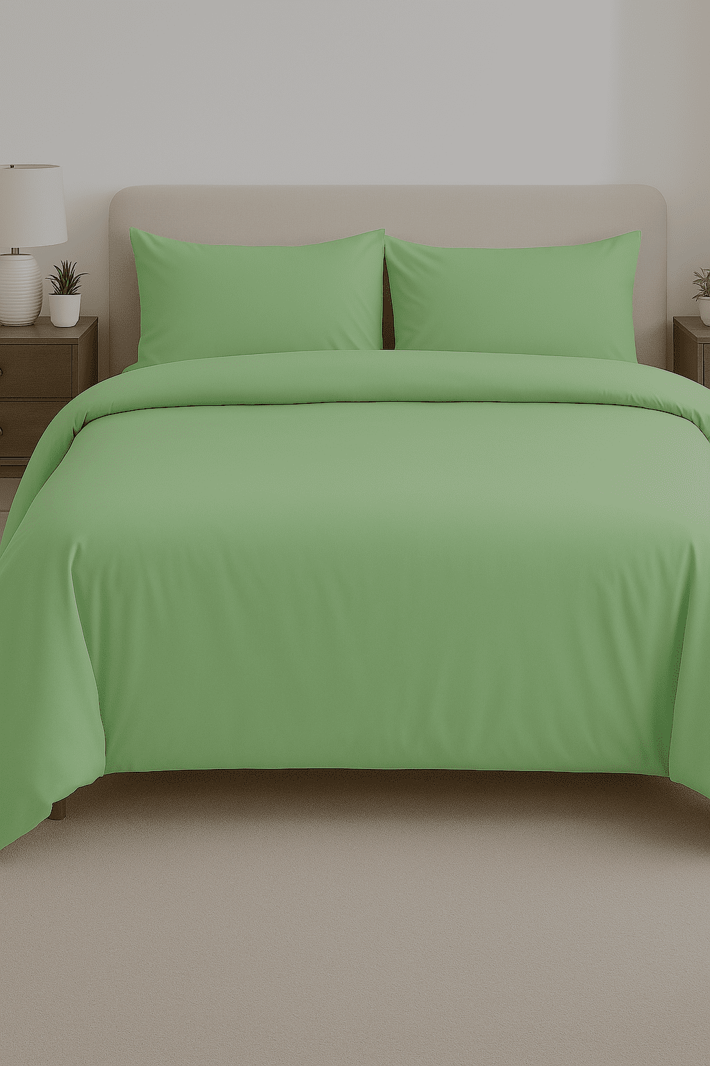 Wonderworks™ Cotton Premium 300 TC Bedsheet for King Size Bed,1 King Size Bedsheet 108 x 108 Inch, 2 Pillow Covers, XXL Super King, Soft, Breathable, Durable, Perfect for Gift, Sage Green Colour
