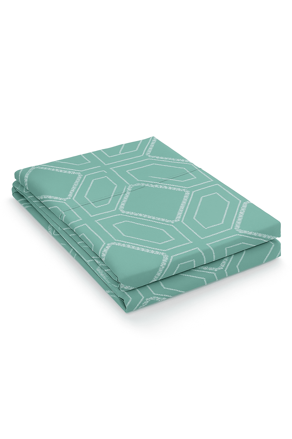 Wonderworks™ Cotton Bed Sheet for King Size Bed, 1 King Size Bedsheet Cotton (108 x 108 Inches) with 2 Pillow Covers, Premium 300 TC Bedsheet for Double Bed King Size, XXL Super King, Geometric (Sea Green) - Image 3
