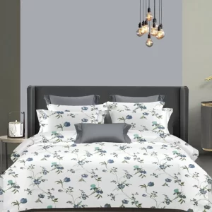 Wonderworks™ Cotton Bed Sheet for King Size Bed, 1 King Size Bedsheet Cotton (108 x 108 Inches) with 2 Pillow Covers, Premium 200 TC Bedsheet for Double Bed King Size, XXL Super King, Orchid (Blue)